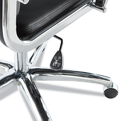 Alera ALENR4119 Neratoli Series High-Back Swivel/Tilt Chair, Black Leather, Chrome Frame