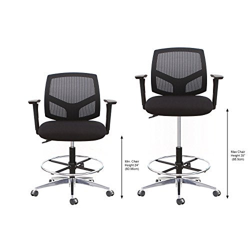 Thornton's Office Supplies Mesh Back Adjustable Drafting Stool Tall Office Chair - Black