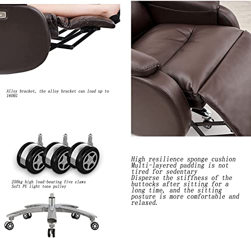 JTKDL Electric Type Executive Office Chair, Cowhide Leather High-Back Ergonomic Boss Chair