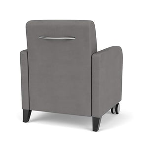 Lesro Siena 17.5" Polyurethane Lounge Reception Guest Chair in Gray/Black