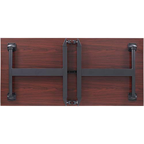 Lorell Mobile Folding Training Table, Brown, Powder Coated