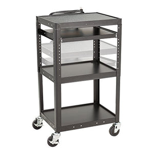 Norwood Commercial Furniture Electric Power AV Cart with Sliding Tray