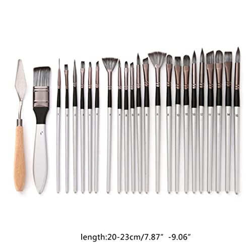 NIZYH 24pcs/set Nylon Hair Wooden Handle Watercolor Paint Brush Pen Scrubbing Scraper Acrylic Painting Art Paint Brushes Supplies