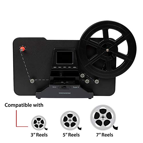 Magnasonic Film Scanner, Converts Super 8/8mm Film to Digital Video, Scans 3", 5", 7" Reels, 32GB SD Card (FS81)