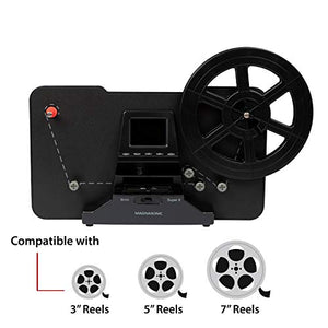Magnasonic Super 8/8mm Film Scanner, Converts Film into Digital Video, Vibrant 2.3" Screen, Digitize and View 3", 5" and 7" Super 8/8mm Movie Reels (FS81)