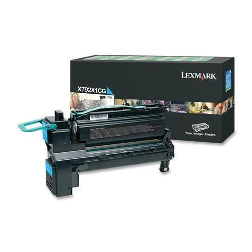 X792X1CG Lexmark X792 High Yield Toner Cartridge - Cyan - Laser - 20000 Page - 1 Each