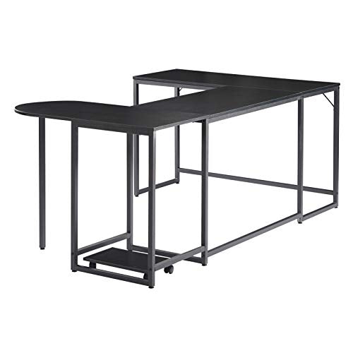 A-hyt Modern Free Style Workstation Desk, Base Office Biz Desk, Bivalent Study Desk, Industrial Corner Desk with CPU Bracket, U-Shaped Computer Desk Simple and Stylish