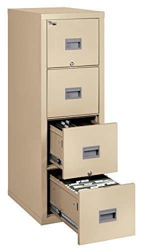 FireKing Patriot 4P1825-CPA One-Hour Fireproof Vertical Filing Cabinet, 4 Drawers, Deep Letter or Legal Size, 18" W x 25" D, Parchment, Made in USA