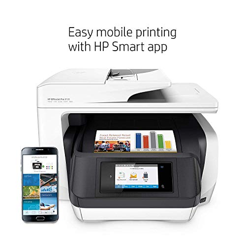HP OfficeJet Pro 8720 All-in-One Wireless Printer, HP Instant Ink & Amazon Dash Replenishment ready - White (M9L75A)