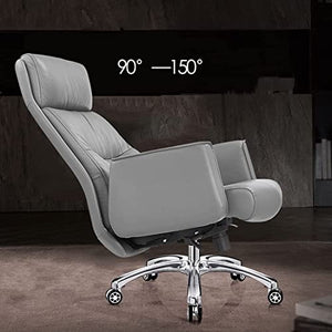 Generic Managerial Executive Ergonomics Office Chair with Fixed Armrest - Cowhide Grey