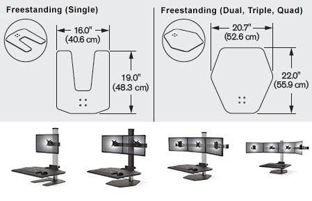 Stand Steady Winston Workstation Single Monitor Mount Sit-Stand Desk with Compact Work Surface (Innovative WNST-1-CW) | One Monitor Standing Desk with VESA Mount| Height Adjustable! (1 Monitor/Black)