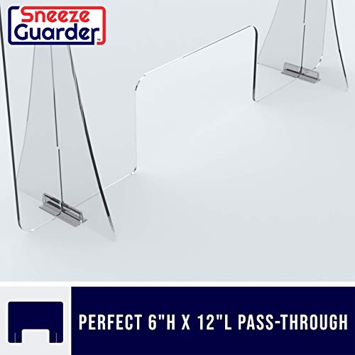 SNEEZEGUARDER | XL 30"H x 60"L Plexiglass Sneeze Guard for Desk Counter with Double-Side Tape Base Stabilizers | Ships Fast | 20+ Sizes Available | 60”L x 30”H | 60x30