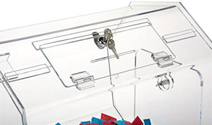 Clear Plexiglas Raffle Drum with Locking Hinged Door for Countertop Usage - Medium