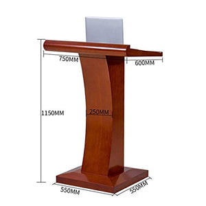 Generic Wooden Mobile Rolling Lectern Podium Stand for Churches - Brown (Coffee)