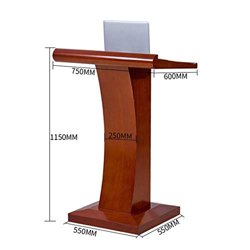 Generic Wooden Mobile Rolling Lectern Podium Stand for Churches - Brown (Coffee)