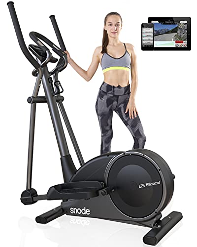 SNODE Programmed Magnetic Elliptical Machines for Home Use with Free APP - Eliptical Trainer Home Workout Equipment with 32 Level Resistance,Pulse Tension, Intelligent Workout App, LCD Display