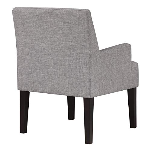 Work Smart Main Street Upholstered Guest Chair with Espresso Finish Accents, Cement Grey Fabric
