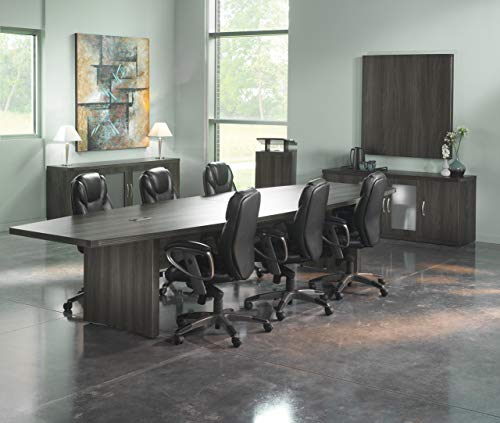 Safco Aberdeen 12ft Conference Table Contemporary Laminate Gray Steel - Ideal for Modern Business and Meeting Rooms