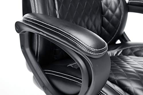 OFM ESS Collection Racing Style SofThread Leather High Back Office Chair, in Black (ESS-6060)