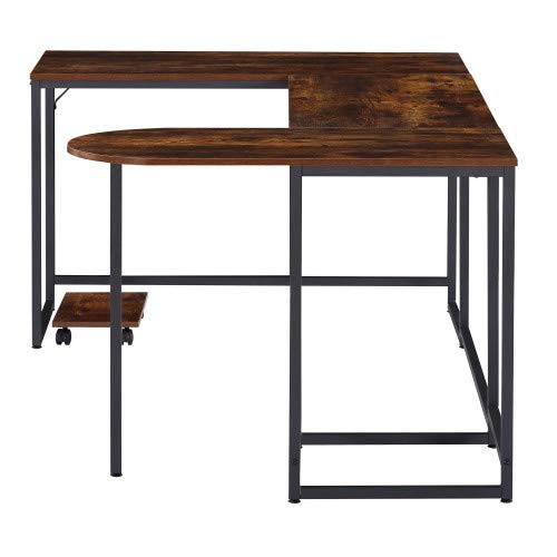 Home Office Computer Desk U-Shaped Computer Desk, Industrial Corner Writing Desk with CPU Stand, Gaming Table Workstation Desk for Home Office