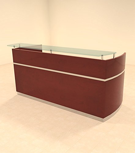 UTM Furniture Modern Glass Counter Reception Desk Set, 2pc - RO-NAP-R2