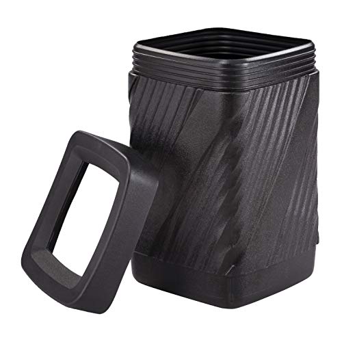 Safco Products 9372BL Twist Indoor/Outdoor Open Top Plastic Trash Can, 32-Gallons, Touch-Free Disposal, Weather-Resistant, Ideal for Busy Environments, Black, 18.875"D x 18.875"W x 30"H