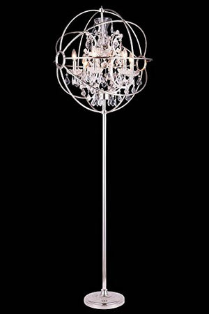 Elegant Lighting 1130FL24PN/RC Geneva Collection Floor Lamp D:24" H:71.5" Polished Nickel Finish (Royal Cut Crystals)