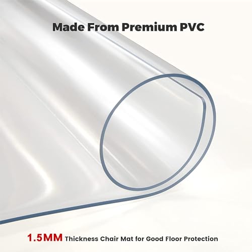 BYZOMU Clear Vinyl Carpet Protector Mat for Office Chair - Skid-Resistant Floor Runner Rug - Various Length Options