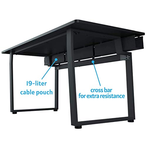 DEZCTOP Bifrost 63W x 28D Gaming PC Computer Desk, Large Workstation for Gamers or Home Office with Reserved Space for Headset/Cup Holders, Cable Management, Stainless Steel Frame (Black) (Black)