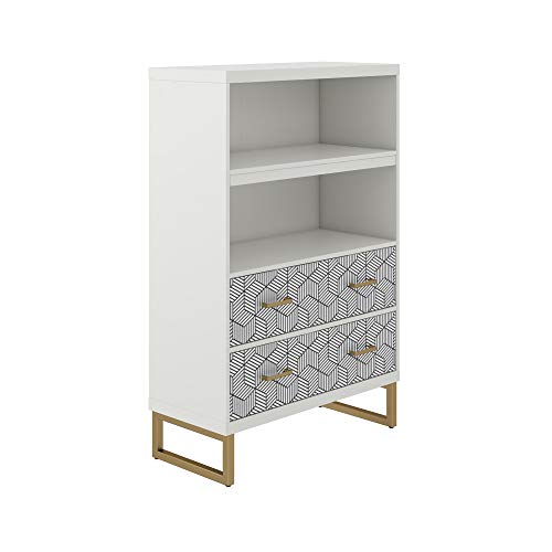 CosmoLiving Scarlett Bookcase with Drawers, White