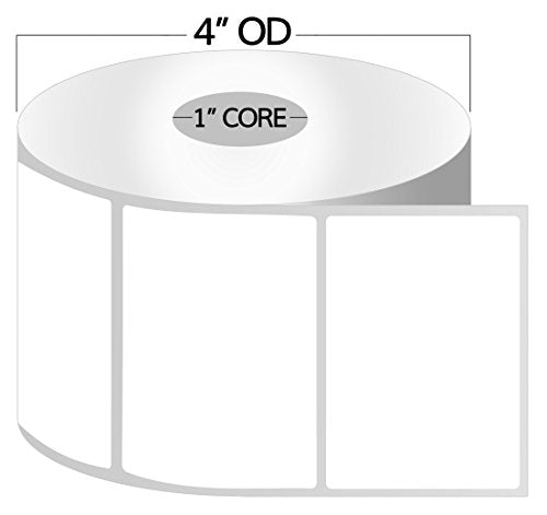 OfficeSmartLabels – 4" x 2.5" Direct Thermal Labels - Compatible with Zebra & Rollo Desktop Label Printers and More – 1” Core, Permanent Adhesive & Perforated [50 Rolls, 31000 Labels]