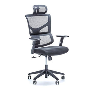 X-Chair X-Basic Task Chair with Headrest - Black Flex Mesh - Ergonomic Office Seat
