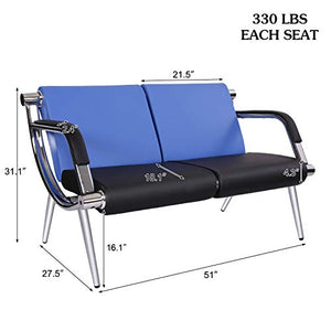 Kintness Office Reception Chair Set PU Leather Waiting Room Bench Visitor Guest Sofa Airport Salon Barber Office Waiting Chair Bank Hall Clinic Chair
