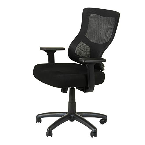 Alera ALEELT4214F Elusion II Series Mesh Mid-Back Swivel/Tilt Chair with Adjustable Arms, Black