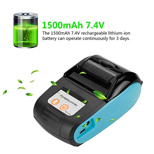 Bluetooth Receipt Printer, 58mm Mini Thermal Printer, Wireless Portable POS Receipt Printer, Mobile Thermal Printer Support Android/IOS, Bill Receipt Printer for Restaurant Sales Retail Small Business