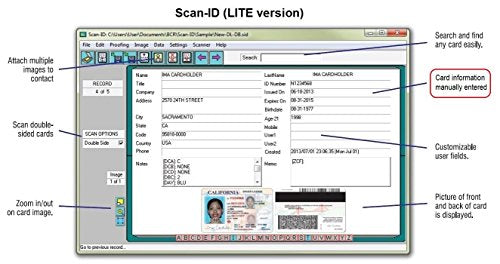 Duplex Medical Insurance Card and ID Card Scanner (w/Scan-ID LITE, for Windows)