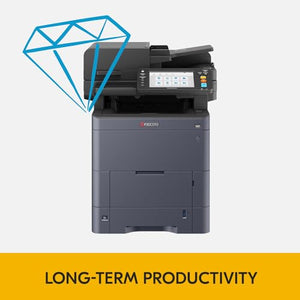 KYOCERA TASKalfa MA4500ci Color Laser Printer, 47 ppm, 1200 dpi, All-in-One (Print/Copy/Scan/Fax), Gigabit Ethernet, HyPAS, 7" Touchscreen, Dual Scan Processor