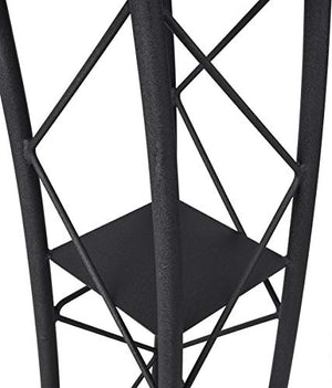Displays2go Black Aluminum and Steel Truss Lectern with Built-in Shelf, 47" Tall, Textured Finish