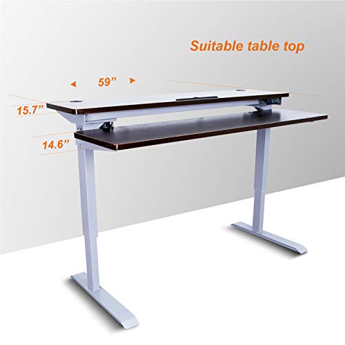 AITERMINAL Split Top Electric Stand Up Desk Single Motor-Height Adjustable Desk (59", Grey Frame/Walnut Top)