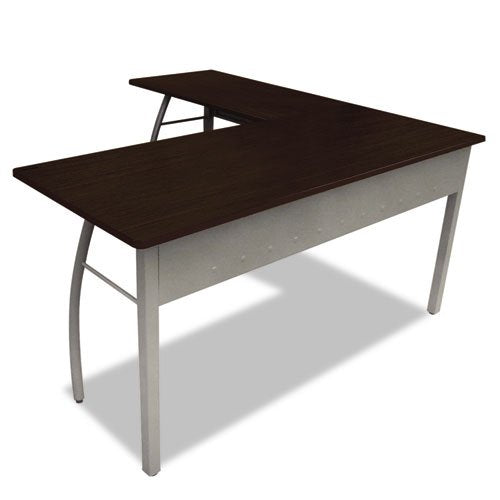 Linea Italia TR737MOC Trento Line L-Shaped Desk, 59.12 by 59.12 by 29.5-Inch, Mocha/Gray