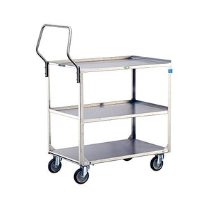 Lakeside Manufacturing 4444 Handler Series Utility Cart Stainless Steel 3 Shelves 500 lb. Capacity