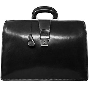 Floto Ciabatta Italian Leather Briefcase Attache (Black)