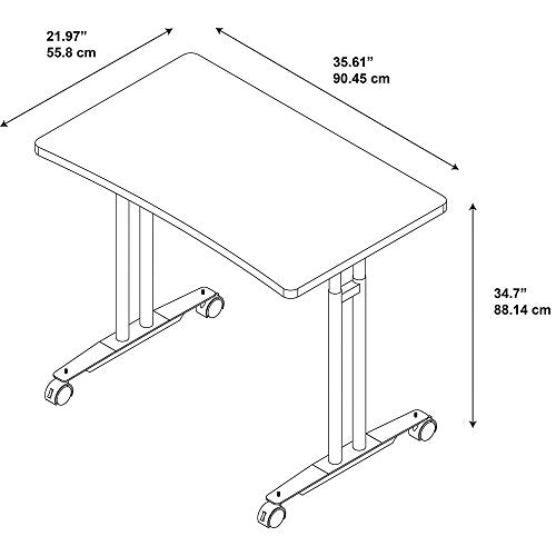 Bush Business Furniture Series C 36W Adjustable Height Mobile Table in Mocha Cherry