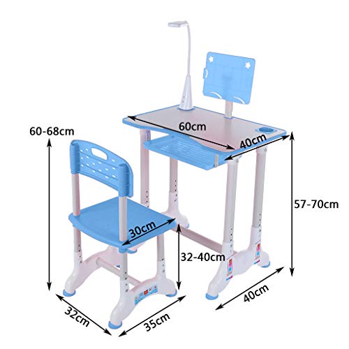 Nsxcdh Home Office Furniture Sets, Height Adjustable Study Desk and Chair Set with Desktop and Drawer