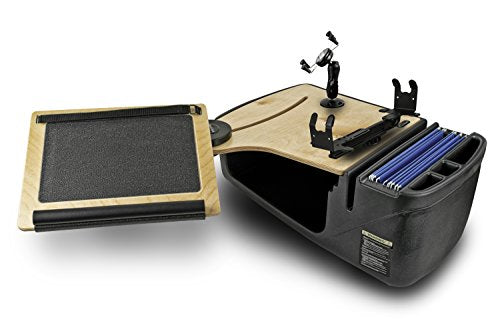 AutoExec AUE10125 Reach Front Seat Car Desk Birch Finish with Phone Mount and Printer Stand