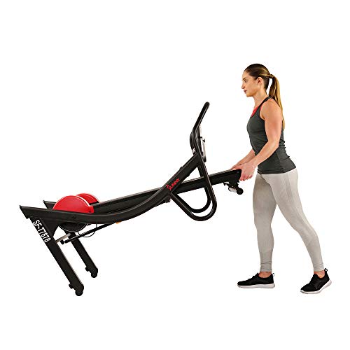 Sunny Health & Fitnesss Manual Treadmill with Adjustable Incline, Magnetic Resistance, 300 LB Max Weight, LCD and Pulse Monitor, Tablet Holder- SF-T7878,Black