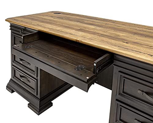Martin Furniture IMSA680 Double Pedestal Executive Desk, Brown, Fully Assembled