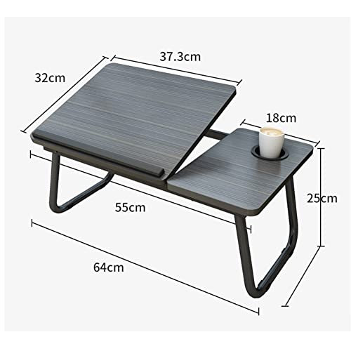 MHHFD Laptop Bed Desk, Portable Laptop Stand, Foldable Laptop Desk Bed Sofa Table Tray Adjustable Height and Viewing Angle Laptop Stand with Drawer Bed Computer Desk (Color : Pink)