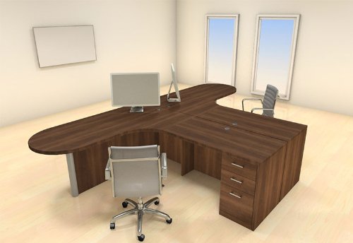 UTM Modern Executive Office Workstation Desk Set - Two Persons, CH-AMB-S34