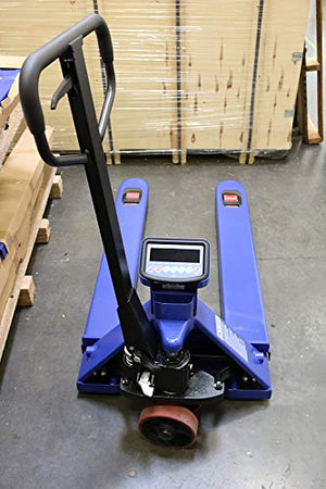 PRIME USA SCALES Pallet Jack Scale with Built-in Label Printer 5,000 x 1 lb Capacity 48"x27" Fork Size